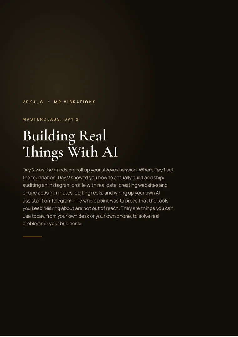 Building Real Things With AI, Day 2 first page